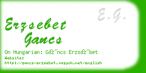 erzsebet gancs business card